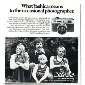 1974 Yashica Electro-35 Automatic Electronic Film Camera Vintage Print Ad Family